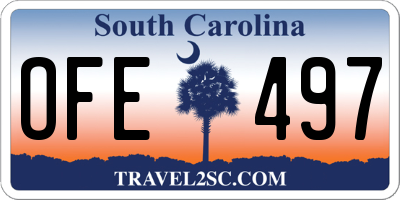 SC license plate OFE497