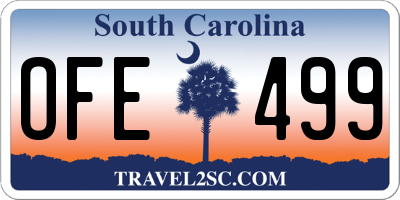 SC license plate OFE499