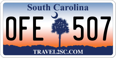 SC license plate OFE507