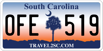 SC license plate OFE519