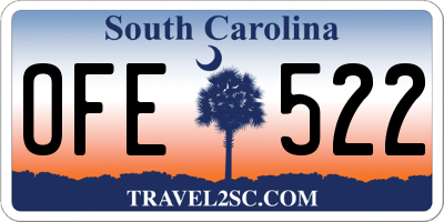 SC license plate OFE522