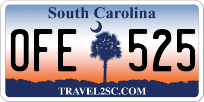 SC license plate OFE525