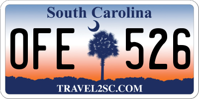 SC license plate OFE526