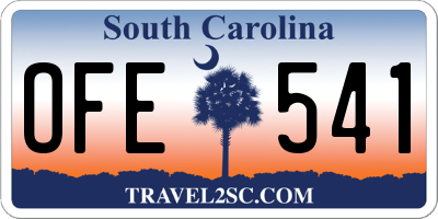 SC license plate OFE541