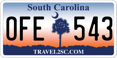 SC license plate OFE543