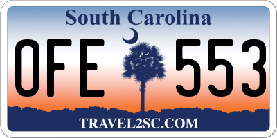 SC license plate OFE553