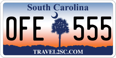 SC license plate OFE555