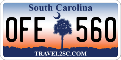 SC license plate OFE560