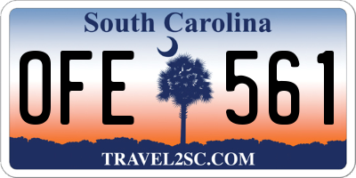 SC license plate OFE561