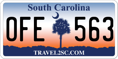 SC license plate OFE563