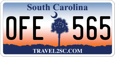 SC license plate OFE565