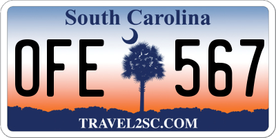 SC license plate OFE567