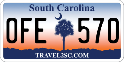 SC license plate OFE570