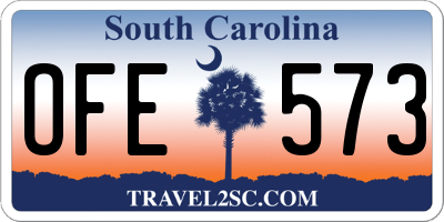 SC license plate OFE573