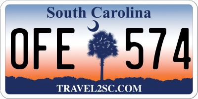SC license plate OFE574