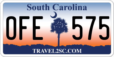 SC license plate OFE575
