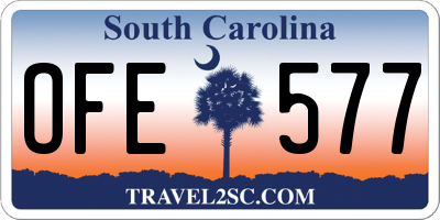 SC license plate OFE577