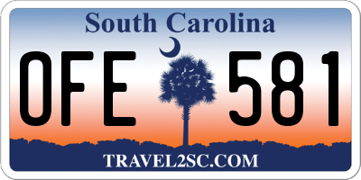 SC license plate OFE581