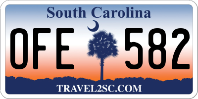 SC license plate OFE582