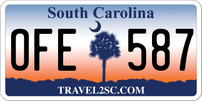 SC license plate OFE587
