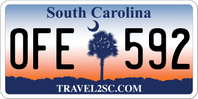 SC license plate OFE592