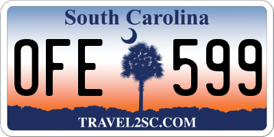 SC license plate OFE599