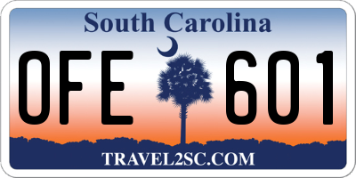 SC license plate OFE601