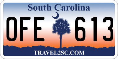 SC license plate OFE613