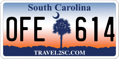 SC license plate OFE614