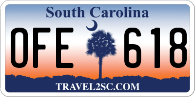 SC license plate OFE618