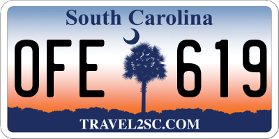 SC license plate OFE619