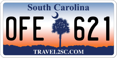 SC license plate OFE621