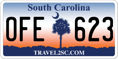 SC license plate OFE623