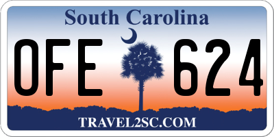 SC license plate OFE624