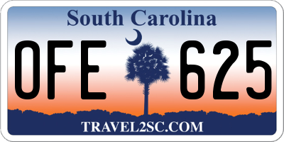 SC license plate OFE625
