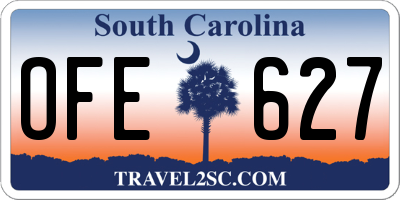 SC license plate OFE627