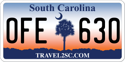 SC license plate OFE630