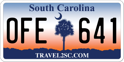 SC license plate OFE641