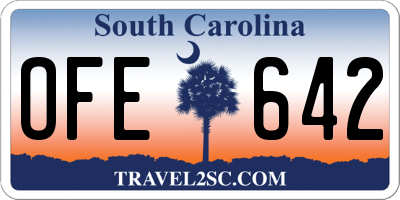 SC license plate OFE642