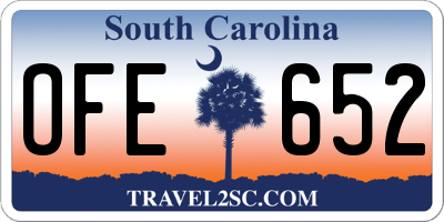 SC license plate OFE652