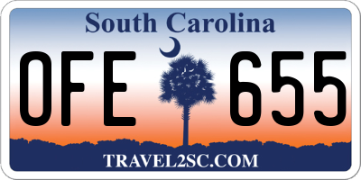 SC license plate OFE655