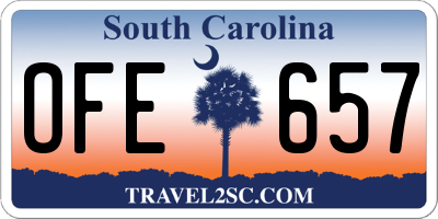 SC license plate OFE657
