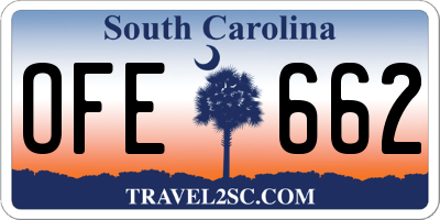 SC license plate OFE662