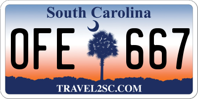 SC license plate OFE667