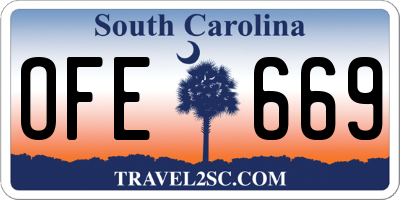 SC license plate OFE669