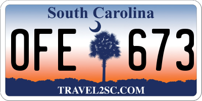 SC license plate OFE673