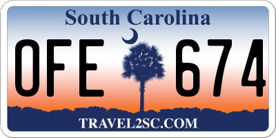 SC license plate OFE674