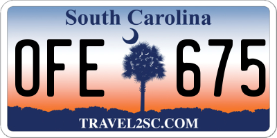 SC license plate OFE675