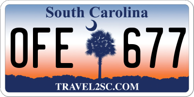 SC license plate OFE677