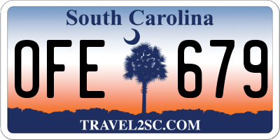 SC license plate OFE679